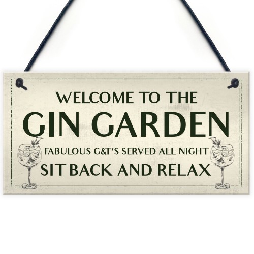 Gin Garden Welcome Sign Home Bar Garden Sign Bar Decor Gift