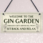 Gin Garden Welcome Sign Home Bar Garden Sign Bar Decor Gift