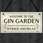 Gin Garden Welcome Sign Home Bar Garden Sign Bar Decor Gift