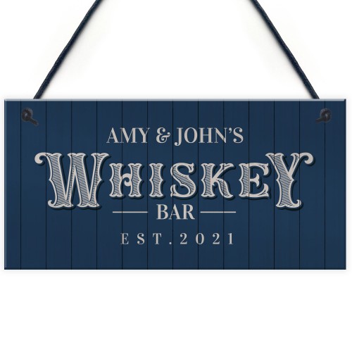 Personalised Whiskey Bar Sign Vintage Home Bar Pub Sign Alcohol 