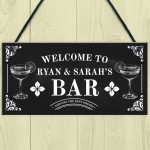 Shabby Chic Bar Sign Personalised Home Bar Pub Man Cave Sign