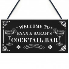 Personalised Cocktail Bar Sign Shabby Chic Bar Pub Plaque