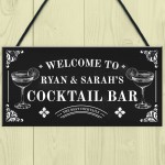 Personalised Cocktail Bar Sign Shabby Chic Bar Pub Plaque