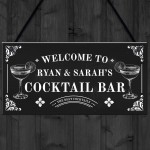 Personalised Cocktail Bar Sign Shabby Chic Bar Pub Plaque