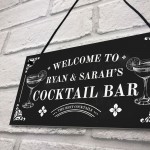 Personalised Cocktail Bar Sign Shabby Chic Bar Pub Plaque