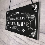 Personalised Cocktail Bar Sign Shabby Chic Bar Pub Plaque