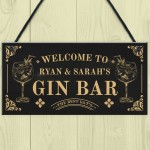 Vintage Gin Bar Sign For Garden Home Bar Personalised Bar Decor