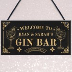 Vintage Gin Bar Sign For Garden Home Bar Personalised Bar Decor