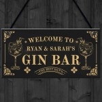 Vintage Gin Bar Sign For Garden Home Bar Personalised Bar Decor