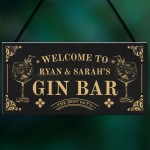 Vintage Gin Bar Sign For Garden Home Bar Personalised Bar Decor