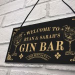 Vintage Gin Bar Sign For Garden Home Bar Personalised Bar Decor