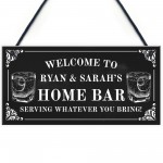 Personalised Home Bar Sign Shabby Chic Bar Pub Plaque Alcohol