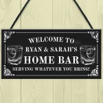 Personalised Home Bar Sign Shabby Chic Bar Pub Plaque Alcohol