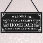 Personalised Home Bar Sign Shabby Chic Bar Pub Plaque Alcohol