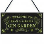 Gin Garden Sign Personalised Home Bar Decor Gift Welcome Sign