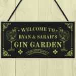 Gin Garden Sign Personalised Home Bar Decor Gift Welcome Sign