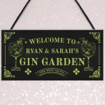 Gin Garden Sign Personalised Home Bar Decor Gift Welcome Sign