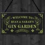 Gin Garden Sign Personalised Home Bar Decor Gift Welcome Sign