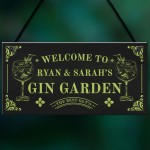 Gin Garden Sign Personalised Home Bar Decor Gift Welcome Sign