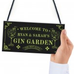 Gin Garden Sign Personalised Home Bar Decor Gift Welcome Sign