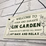 Welcome Gin Garden Sign Personalised Novelty Home Bar Sign