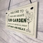 Welcome Gin Garden Sign Personalised Novelty Home Bar Sign