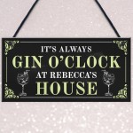 Personalised Gin O'Clock Sign Home Bar Man Cave Gifts Bar Sign