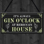 Personalised Gin O'Clock Sign Home Bar Man Cave Gifts Bar Sign
