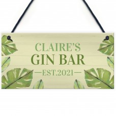 Personalised Gin Bar Sign Novelty G&T Sign Home Bar Sign Garden