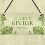 Personalised Gin Bar Sign Novelty G&T Sign Home Bar Sign Garden