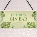 Personalised Gin Bar Sign Novelty G&T Sign Home Bar Sign Garden