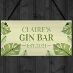 Personalised Gin Bar Sign Novelty G&T Sign Home Bar Sign Garden