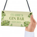 Personalised Gin Bar Sign Novelty G&T Sign Home Bar Sign Garden