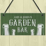 Novelty Garden Bar Sign Personalised Hanging Garden Shed Sign