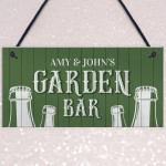 Novelty Garden Bar Sign Personalised Hanging Garden Shed Sign