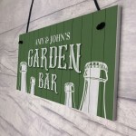 Novelty Garden Bar Sign Personalised Hanging Garden Shed Sign