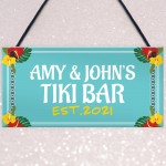 Colourful Tiki Bar Sign Personalised Garden Summerhouse Sign