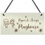 Kids Playhouse Sign Door Sign Funny Gift For Daughter Son