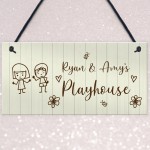 Kids Playhouse Sign Door Sign Funny Gift For Daughter Son