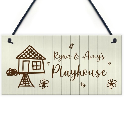 Kids Playhouse Sign Hanging Door Wall Sign Gift For Daughter Son