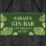 Novelty Gin Bar Sign Personalised Quirky Home Bar Sign Gin Gift