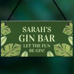 Novelty Gin Bar Sign Personalised Quirky Home Bar Sign Gin Gift