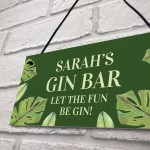 Novelty Gin Bar Sign Personalised Quirky Home Bar Sign Gin Gift