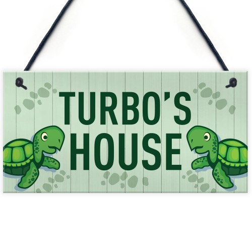 Turtoise Sign For Home PERSONALISED Funny Turtle Sign For Tank