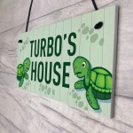 Turtoise Sign For Home PERSONALISED Funny Turtle Sign For Tank