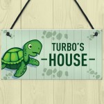 Quirky Tortoise Sign Personalised Turtle Sign Pet Gift