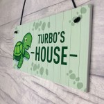 Quirky Tortoise Sign Personalised Turtle Sign Pet Gift