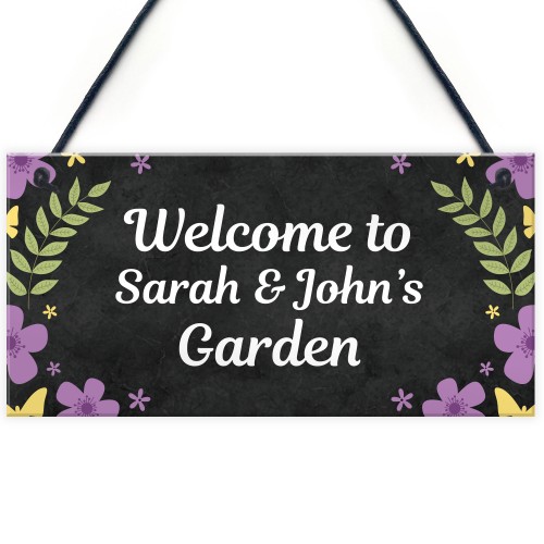 Floral Garden Sign Personalised Novelty Summerhouse Wall Sign