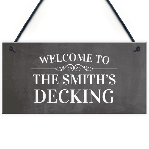 Personalised Decking Sign Hanging Wall Sign Garden Summerhouse