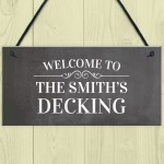 Personalised Decking Sign Hanging Wall Sign Garden Summerhouse